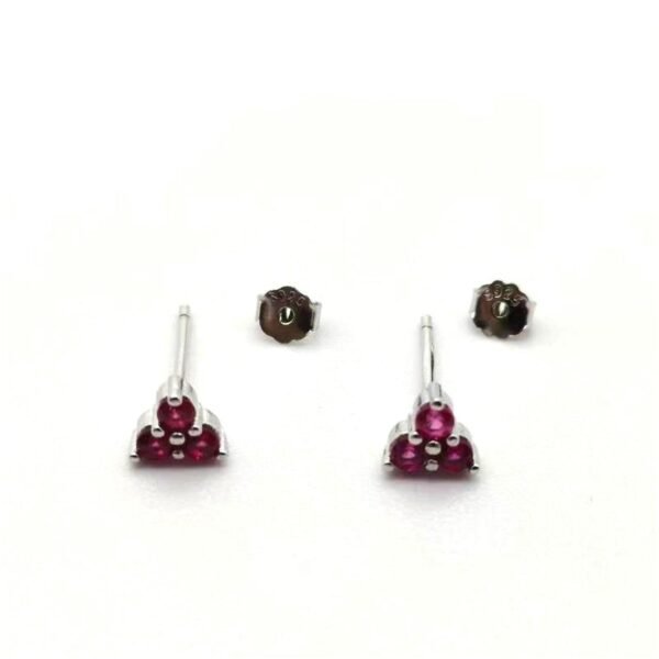 S925 Sterling Silver Mini Clover Color Earrings - Image 10