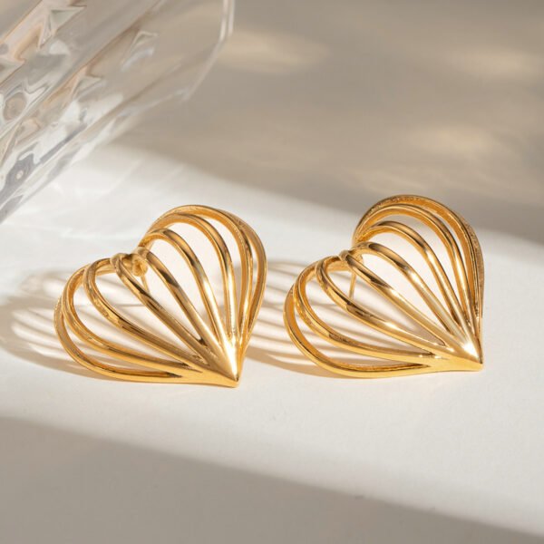 Simple Special-interest Design 18K Gold Stainless Steel Heart - Image 3