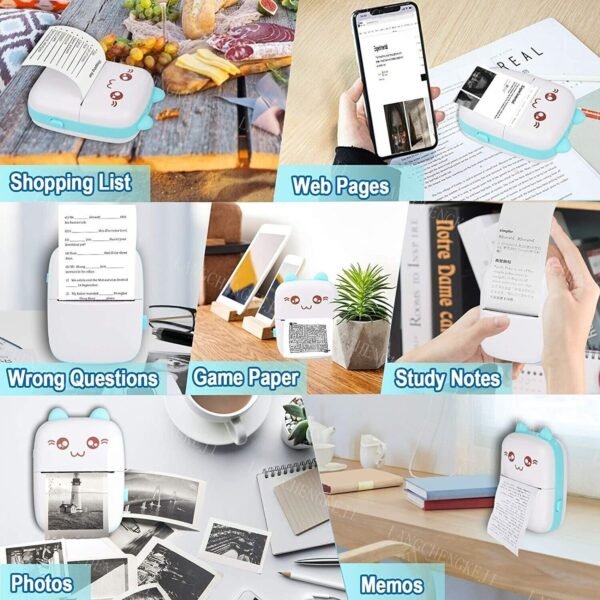 Portable Mini Thermal Label Printer Bluetooth Photo Printer 1 Roll Thermal Paper - Image 5