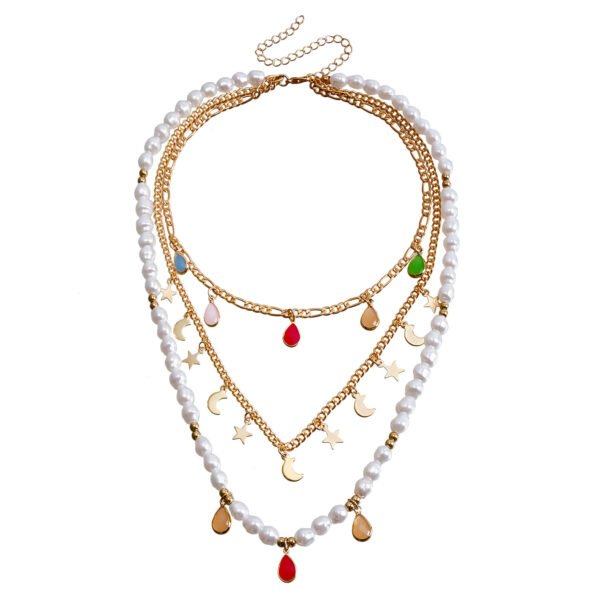 Bohemian Contrast Color Rice-shaped Beads Stringed Beads Multi-layer Necklace - Image 6