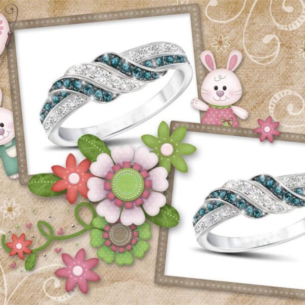 Romantic Female Ring With White Sapphire Gemstone - Image 2