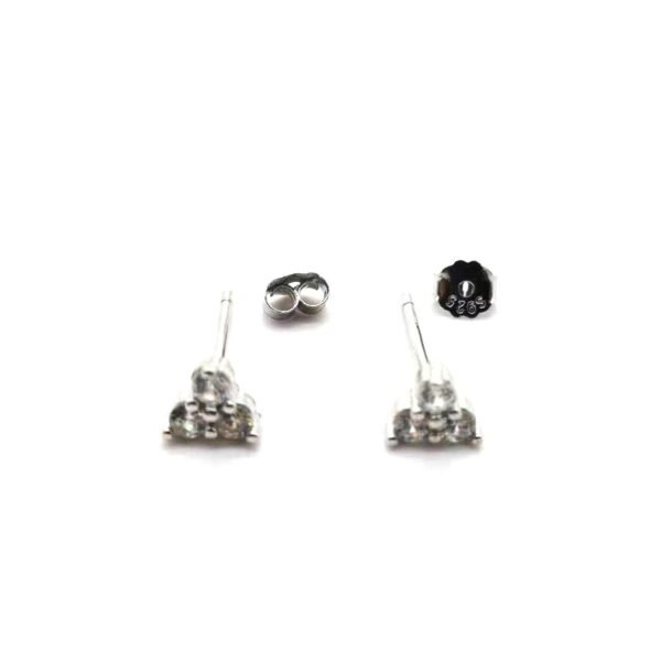 S925 Sterling Silver Mini Clover Color Earrings - Image 2
