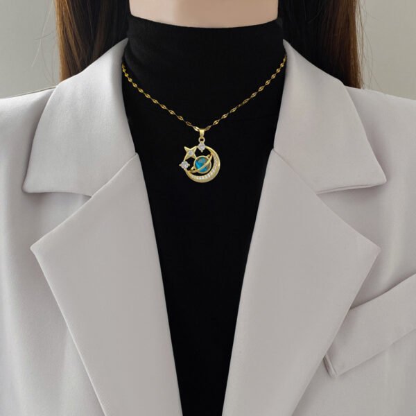 Dream Planet Necklace Stainless Steel Blue Butterfly - Image 10