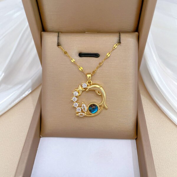 Dream Planet Necklace Stainless Steel Blue Butterfly - Image 9