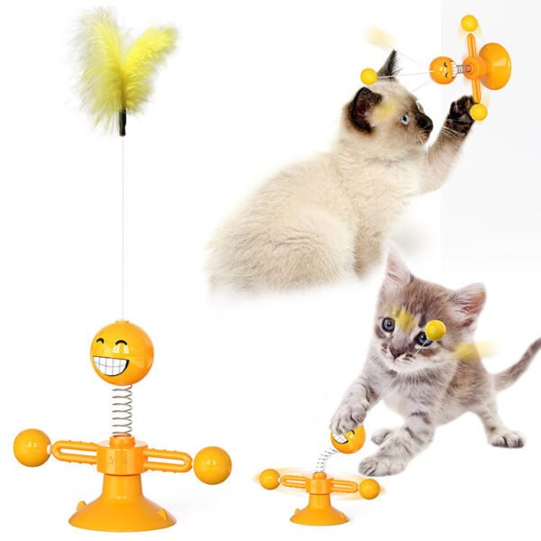 Cat Rotating Windmill Multi-Function Toys Itch Scratching Device Teeth Shining Toy - Image 8