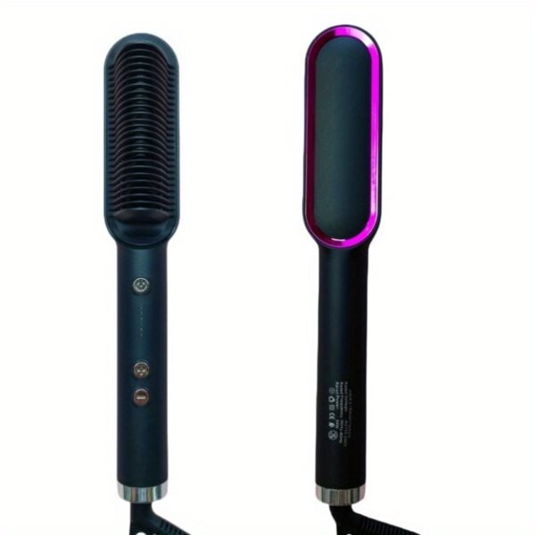 2-in-1 Electric Hair Straightener Brush Hot Comb Adjustment Heat Styling Curler Anti-Scald Comb, 2-in-1 Styling Tool For Long-Lasting Curls And Straight Hair - Image 9