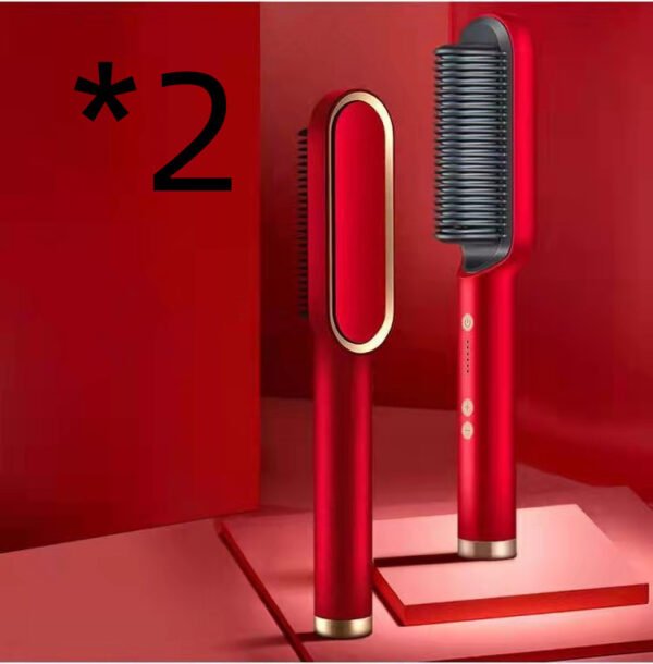 New 2 In 1 Hair Straightener Hot Comb Negative Ion Curling Tong Dual-purpose Electric Hair Brush - Image 6