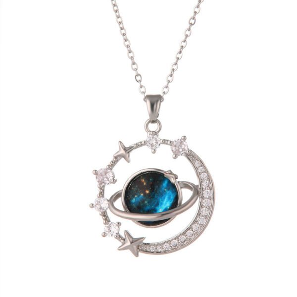 Dream Planet Necklace Stainless Steel Blue Butterfly - Image 7