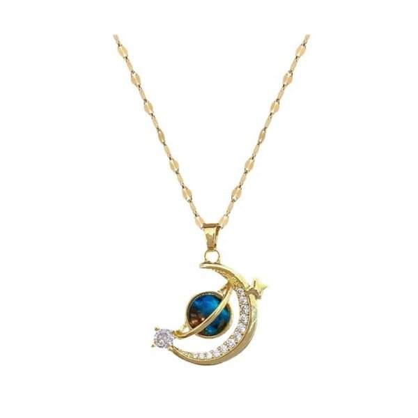 Dream Planet Necklace Stainless Steel Blue Butterfly - Image 6