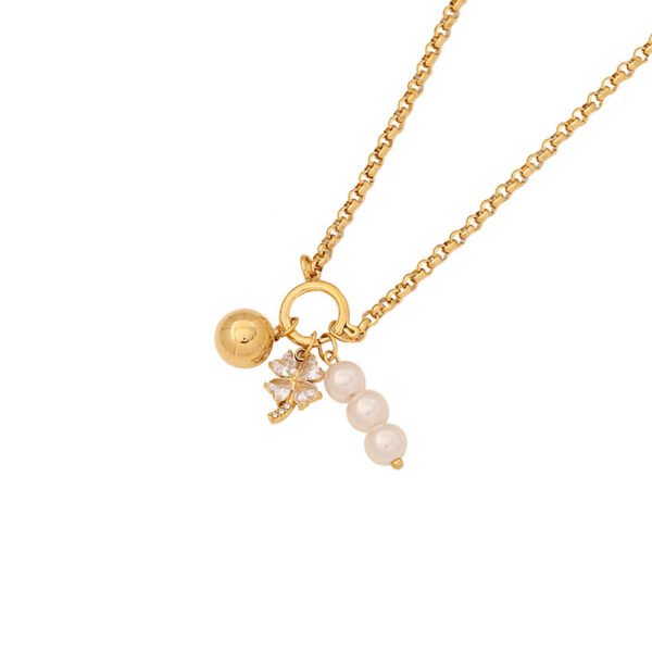 Love Heart Flowers Necklace Ornament Stainless Steel - Image 8