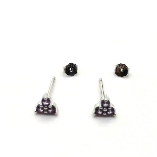 S925 Sterling Silver Mini Clover Color Earrings - Image 5