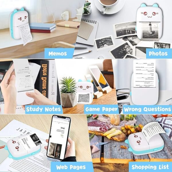 Portable Mini Thermal Label Printer Bluetooth Photo Printer 1 Roll Thermal Paper - Image 7